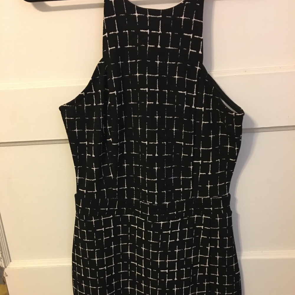 NWOT black and white plaid romper